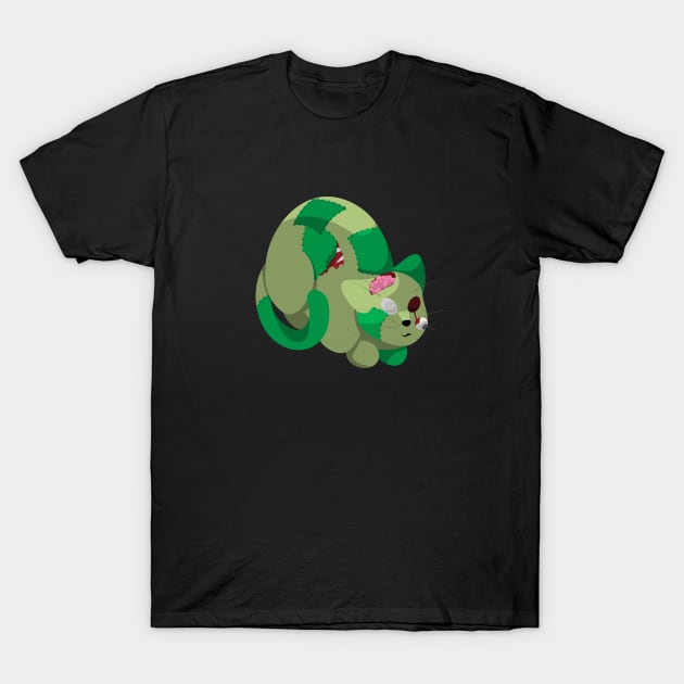 The Zombie Cat (second version) T-Shirt by Wolfano